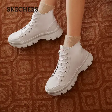 Skechers斯凯奇新款街头风休闲鞋女经典复古帆布减震高帮鞋中筒靴图片
