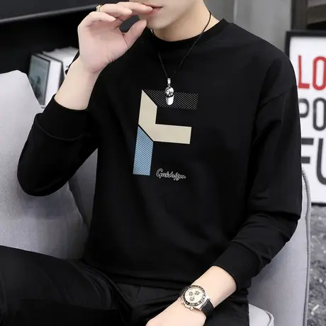 卫衣男潮秋季长袖t宽松潮流百搭套头上衣男生外套潮牌休闲无帽衫商品大图