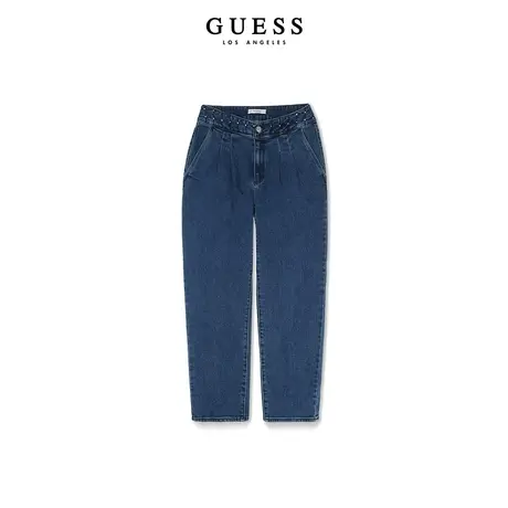 【38上新季】GUESS 女士百搭设计水洗直筒修身牛仔裤商品大图