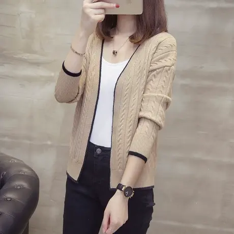 小开衫外套女2025年新款早秋季节网红短款上衣毛衣宽松外穿针织衫商品大图