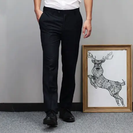 Seno商务修身西裤男正装秋季韩版裤子男裤暗格纹西装裤男士西裤商品大图