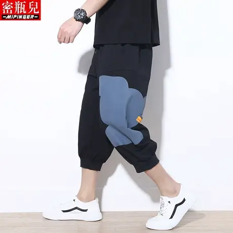 七分裤男宽松夏季男士加肥加大青少年大码裤子休闲运动中裤短裤男商品大图