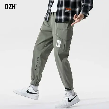 男士军绿色工装休闲裤男束脚春夏款宽松百搭九分裤2024新款潮牌商品大图