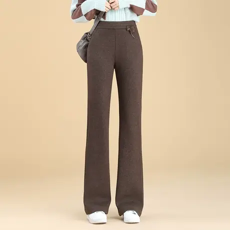 时尚微喇裤高腰显瘦休闲裤韩版秋冬季2023新款气质长裤厚款喇叭裤图片