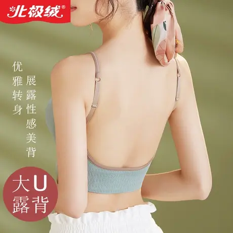 美背内衣女士无钢圈小吊带文胸背心式无痕抹胸运动裹胸高弹胸罩商品大图