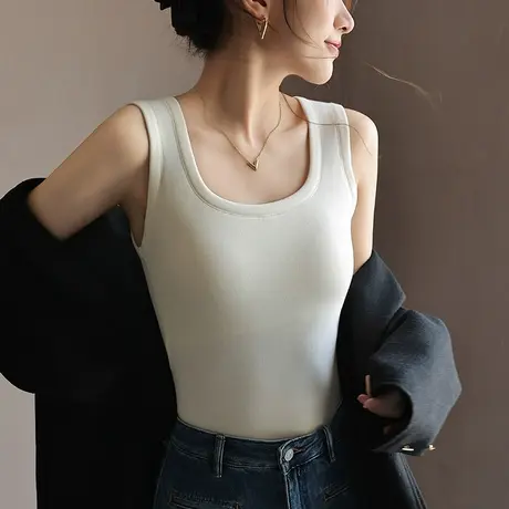 保暖背心女款秋冬季带胸垫贴身恒温发热内衣2023新款德绒吊带上衣图片
