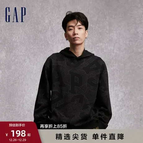 Gap男装春秋空气三明治LOGO宽松连帽衫时尚休闲运动卫衣760371图片
