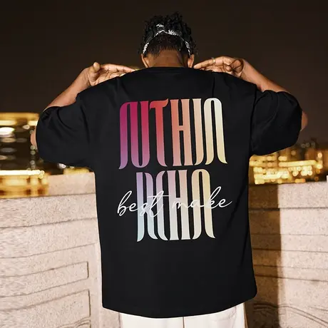 加肥加大美式街头t恤男潮短袖潮牌宽松潮流2023新款大码半袖夏季图片