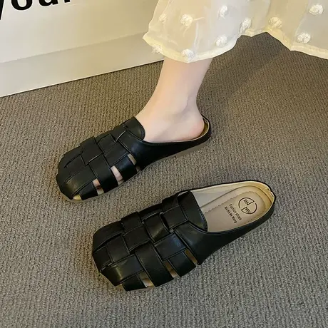 包头拖鞋女外穿2024年春夏季新款配裙子软底单鞋镂空透气凉拖鞋商品大图