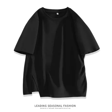 真维斯LIFE美式潮牌短袖女2024夏新款小个子全棉大码宽松纯色t恤商品大图