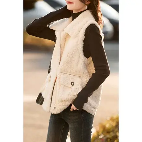 时尚气质百搭皮草马甲冬季新款淑女温柔显瘦通勤坎肩外套商品大图