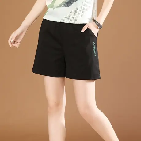 韩潮袭人松紧腰宽松休闲短裤热裤女2023夏新款运动裤阔腿哈伦裤薄图片