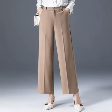 高腰西装阔腿裤女2023新款秋季休闲裤春秋女裤宽松长裤显瘦直筒裤商品大图