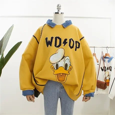 假两件卫衣女chic港味上衣宽松韩版潮ins设计感小众春秋薄款外套图片