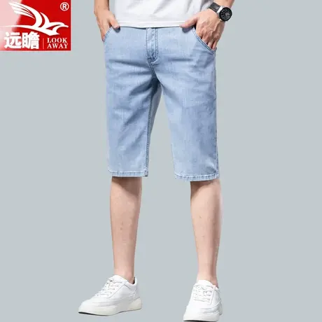 夏天薄款牛仔短裤男夏季五分裤男士宽松直筒5分超薄中裤裤子男款商品大图