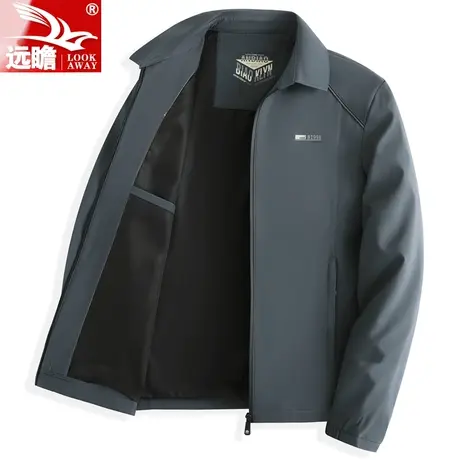 春秋装男士外套翻领夹克2023秋季新款中老年爸爸商务休闲上衣男款商品大图