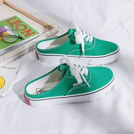 包头半拖鞋女2021年新款夏季透气外穿网红拖鞋厚底超火懒人一脚蹬商品大图