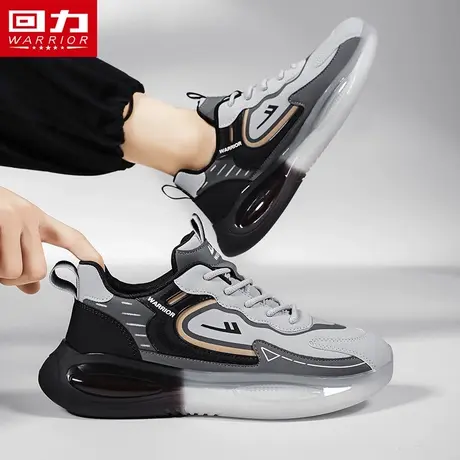 回力运动男鞋秋冬季2023新款皮面轻奢软底减震休闲百搭增高老爹鞋商品大图
