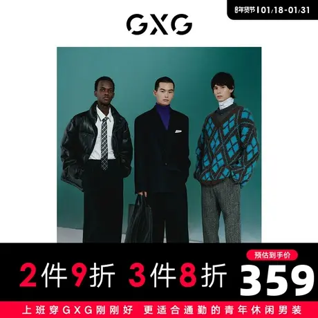 GXG男装商场同款绿意系列黑色羽绒服2022年冬季新品图片