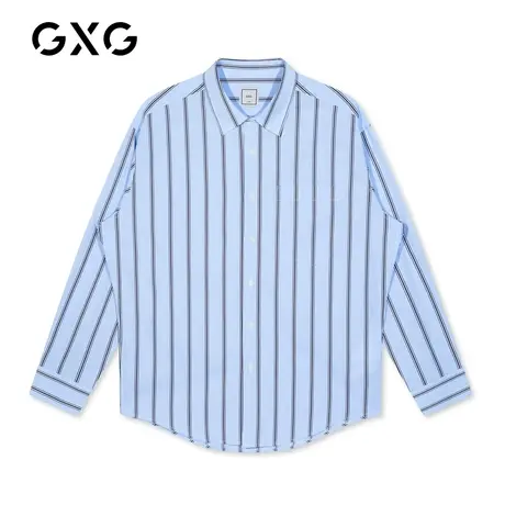 【新款】AND.G男装 春季黑白蓝条纹港风长袖衬衫GB103517A图片