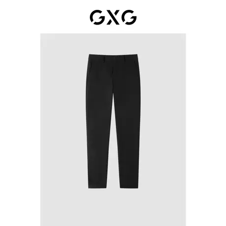 GXG男装 秋季黑色时尚潮流经典基础款简约刺绣西裤GC102001H商品大图