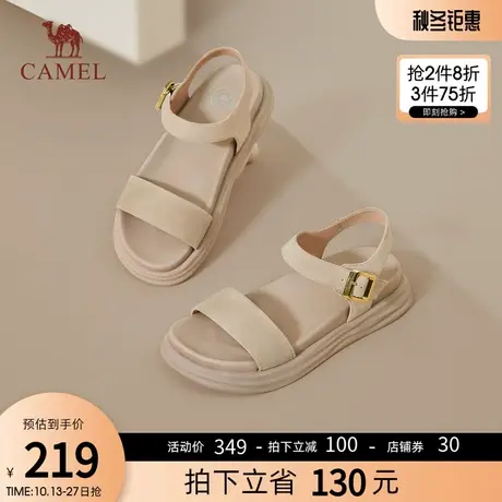 骆驼女鞋2023夏季新款厚底增高显瘦休闲凉鞋舒适柔软百搭时装凉鞋图片