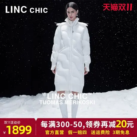 【设计师联名款】LINCCHIC金羽杰23秋冬新品鹅绒轻体长款羽绒服女商品大图