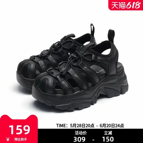 红蜻蜓女鞋2025夏季时尚舒适百搭厚底增高包头罗马凉鞋商品大图