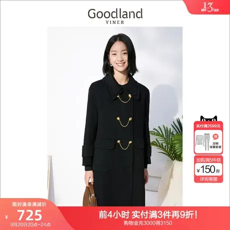 音儿美地女装2022冬季新款小个子赫本风双面呢羊毛外套商品大图