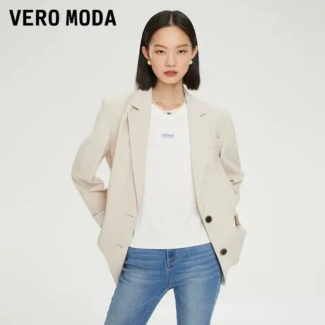 Vero Moda奥莱春秋清仓简约直筒翻领条纹袖口通勤西服外套上衣女图片