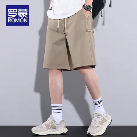 罗蒙运动短裤男士2025新款宽松休闲五分裤子男夏季薄款华夫格中裤商品大图