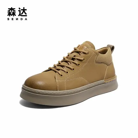 森达工装鞋男2025冬季新款户外徒步时尚厚底休闲鞋QJ044DM5商品大图