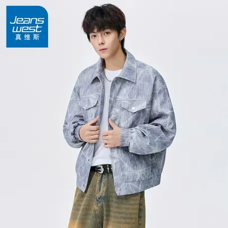 N5真维斯外套男2025新款秋季美式潮牌翻领时尚百搭男士春秋装夹克图片