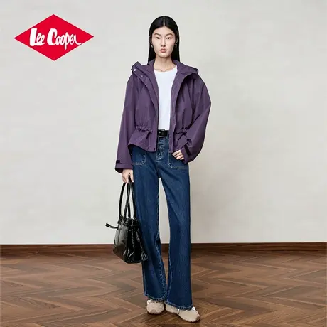 Lee Cooper孟子义代言连帽外套女2025新款秋季宽松休闲百搭夹克商品大图