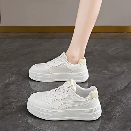 厚底小白鞋女2025新款百搭显脚小高级感休闲板鞋商品大图