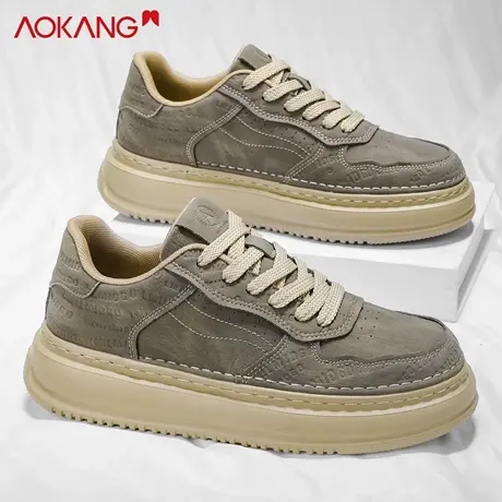 奥康男鞋2026新款春季休闲百搭板鞋男款增高透气时尚复古运动潮鞋图片