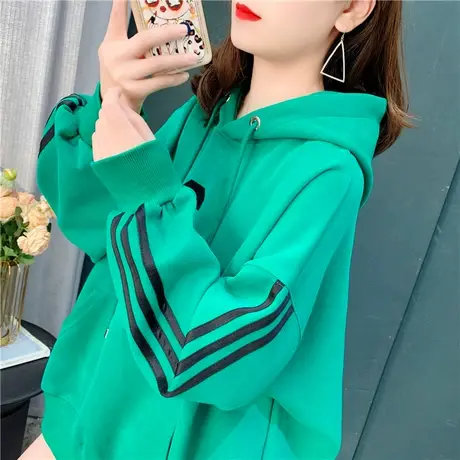 春装新款休闲宽松连帽卫衣女2022年韩版学生字母长袖百搭上衣外套商品大图