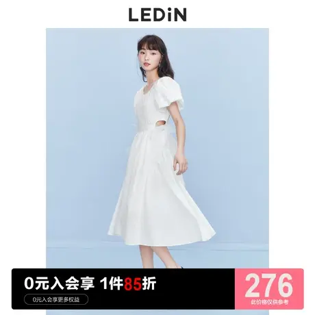 乐町甜美长裙衬衫裙2023秋季新款女裙子收腰漏腰显瘦连衣裙图片