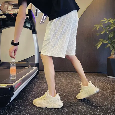 夏季男士短裤五分裤裤子宽松直筒休闲潮流花色字母运动学生卫裤商品大图