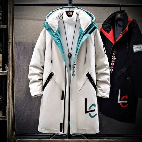 男士棉衣中长款潮牌外套冬季新款潮流羽绒棉服冬装加厚保暖棉袄男商品大图