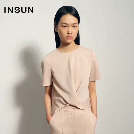 恩裳夏季不规则衣摆修身衬衫薄款感图片