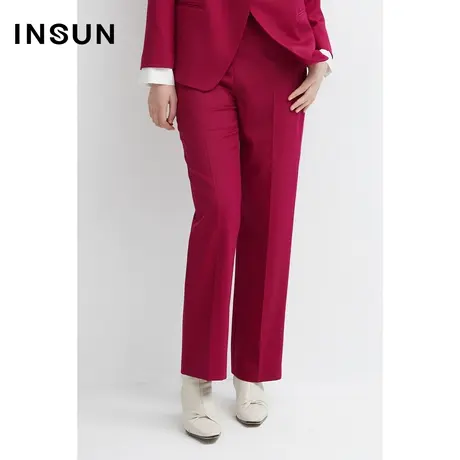 INSUN恩裳春季羊毛轻商务直筒西裤图片
