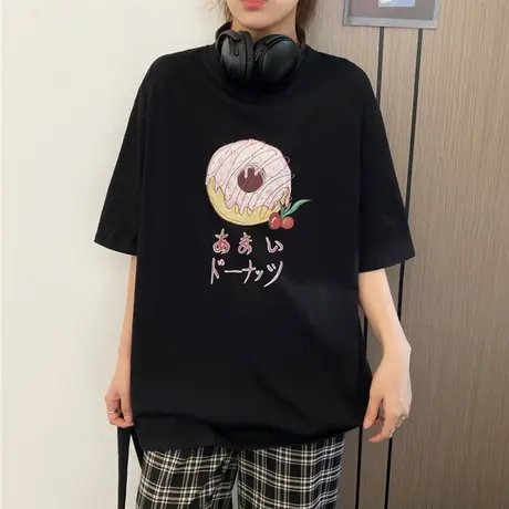 短袖t恤女2021年新款夏季设计感小众宽松韩版chic港味上衣服ins潮商品大图