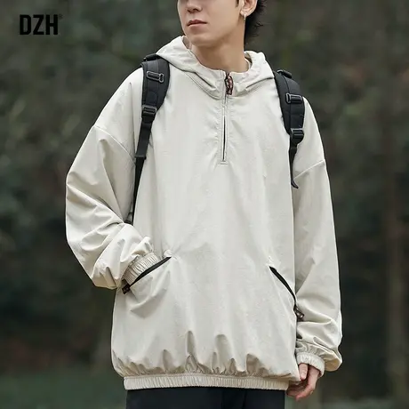 青少年山系冲锋衣套头外套男潮牌春秋2023新款半拉链夹克运动上衣商品大图