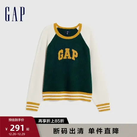 【断码优惠】Gap女装早春LOGO圆领插肩高级时尚针织衫毛衣888736图片