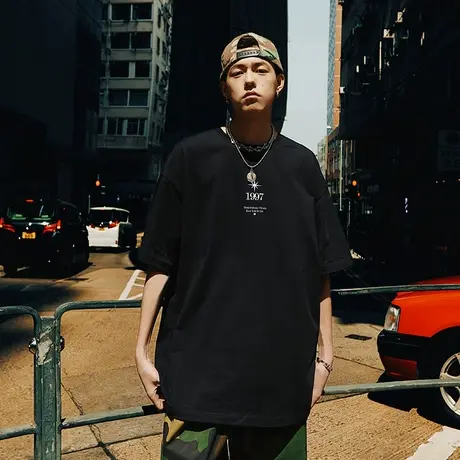 Nuthink美式潮牌简约字母短袖T恤男潮大码情侣半袖宽松上衣春季商品大图