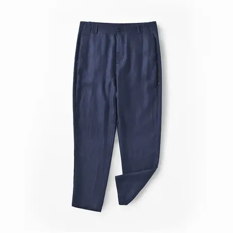 亚麻休闲裤男宽松2024夏季薄款男士百搭锥形裤子纯色垂感高级感潮商品大图