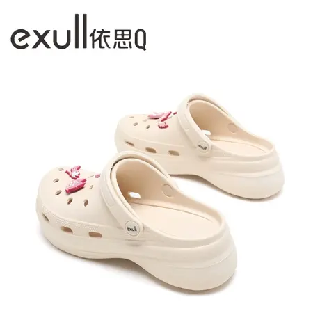 exull/依思Q包头拖女士新款时尚简约百搭潮流外穿防滑耐磨洞洞鞋商品大图