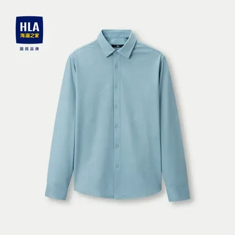 HLA/海澜之家商务绅士长袖休闲衬衫23秋季新款柔软亲肤透气衬衣男商品大图