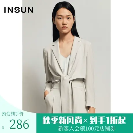 恩裳夏季时尚三醋酯垂感宽松短款西装外套女设计感小众图片